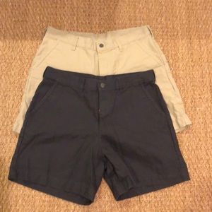 Patagonia 7” stand up shorts. Khaki & charcoal